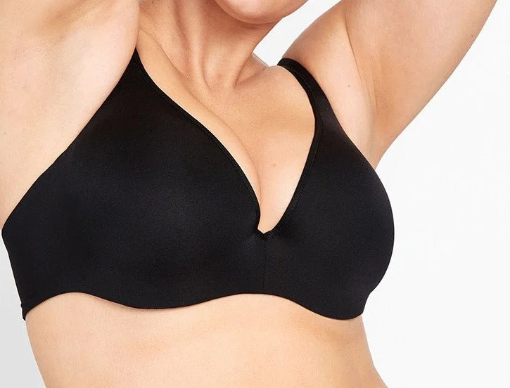 wireless bra with ruched sides for slimmingBERLEI BARELY THERE BLACK UNDERWIRE BRA Y250B