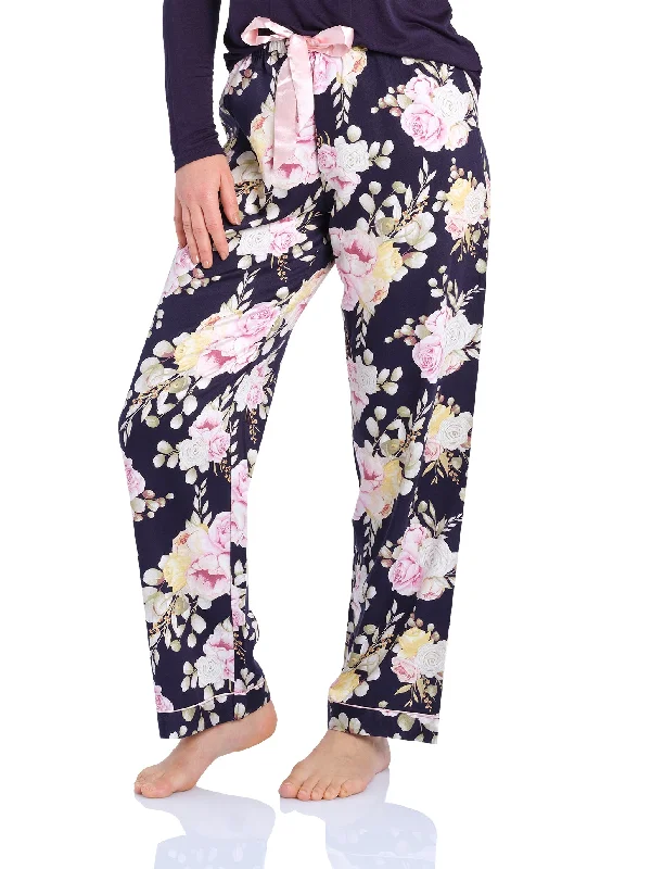 women's pajamas with moisture-wicking fabricPYJAMA PANTS - NAVY FLORAL