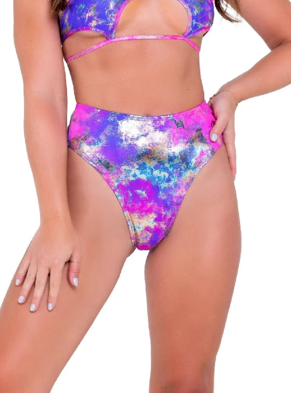 Roma Rave Festival Tie-Dye High-Waisted Shorts Purple