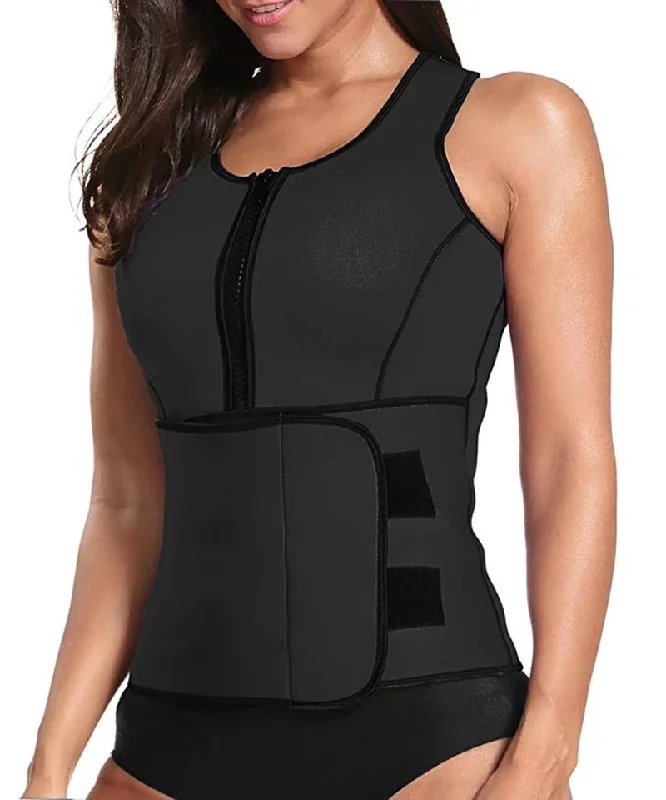 open-bust waist trainer with lace details for a feminine touchBody Shaper - Waist Trainer - Adjustable Vest