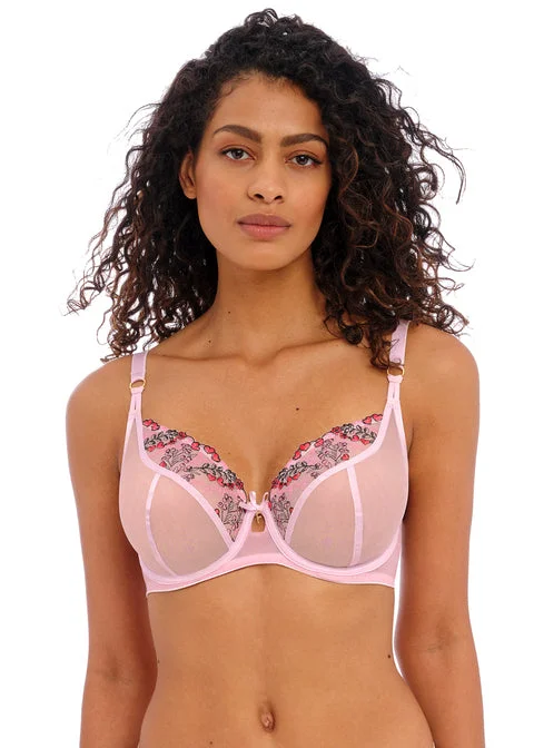 seamless bra with mesh lining for breathabilityShow Off Macaron UW Plunge Bra