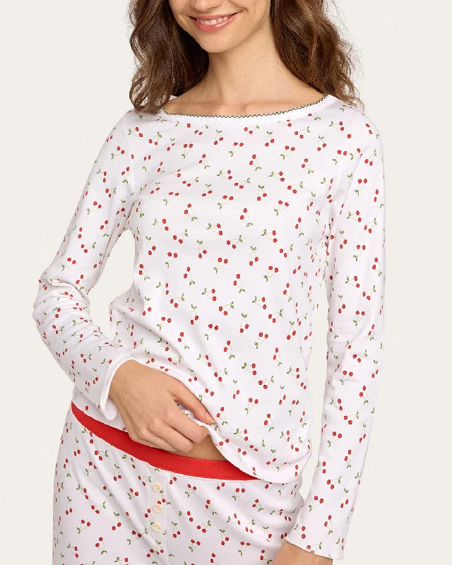 women's pajamas made from organic cottonEllie PJ Set in Cherry Pie