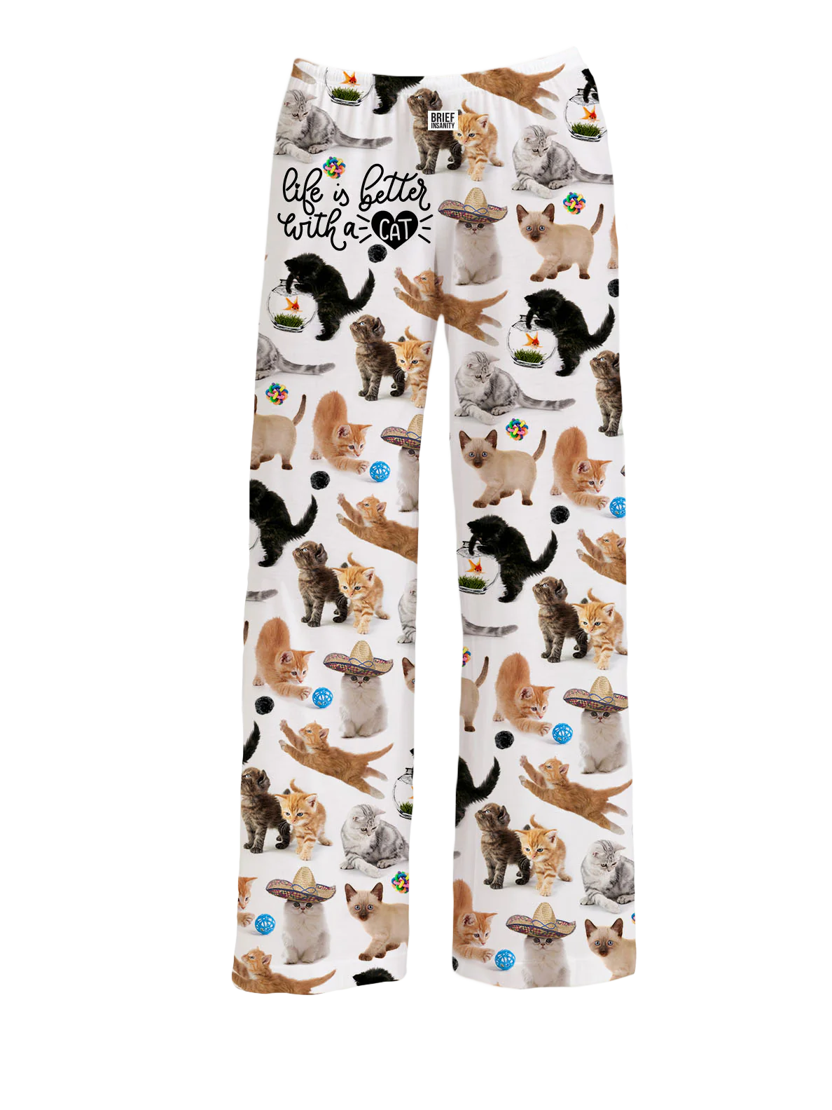 women's pajamas for a night of deep sleepBrief Insanity Cat Pajama Bottoms