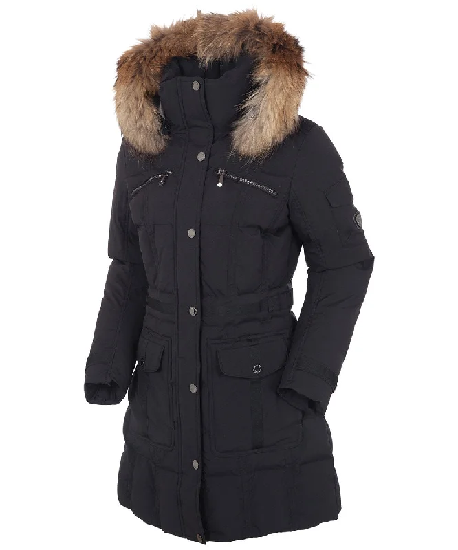 Women's Coats with Fur Trimmed SleevesWomen's Tanya Quilted 3/4 Coat With Removable Fur Ruff