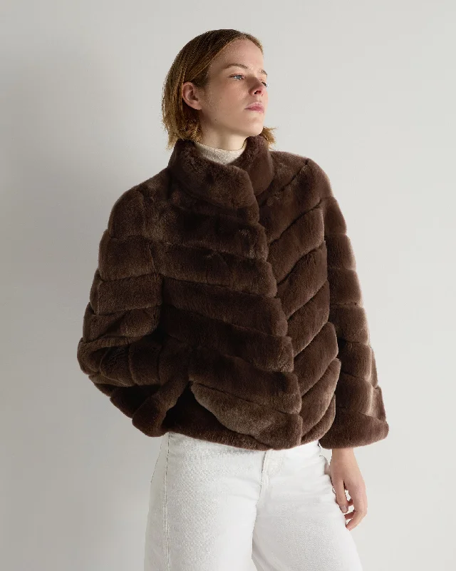 Women's Coats with Fur LiningWomen's Malina Fur Jacket Chocolate Brown