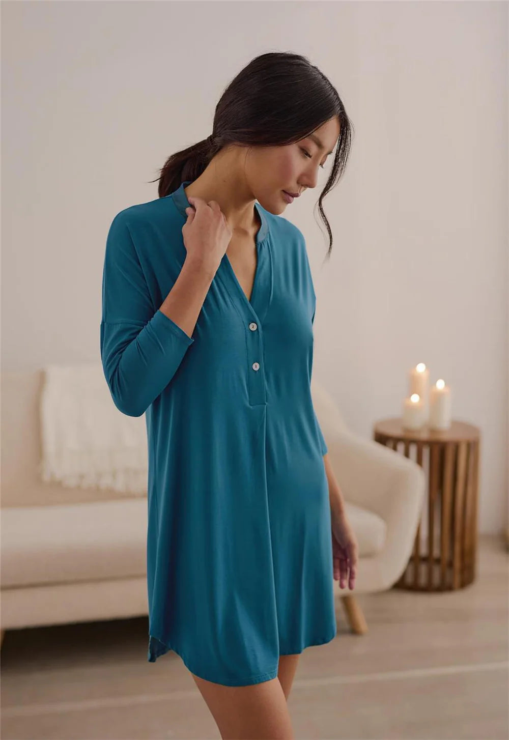 women's pajamas with a classic designDolman 3/4 Sleeve Nightshirt