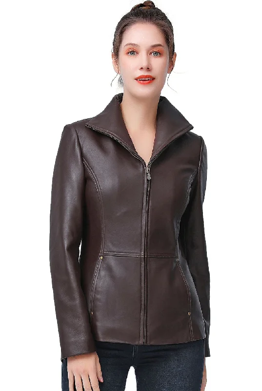 Women's Coats with ButtonsBGSD Women Lyla Lambskin Leather Jacket