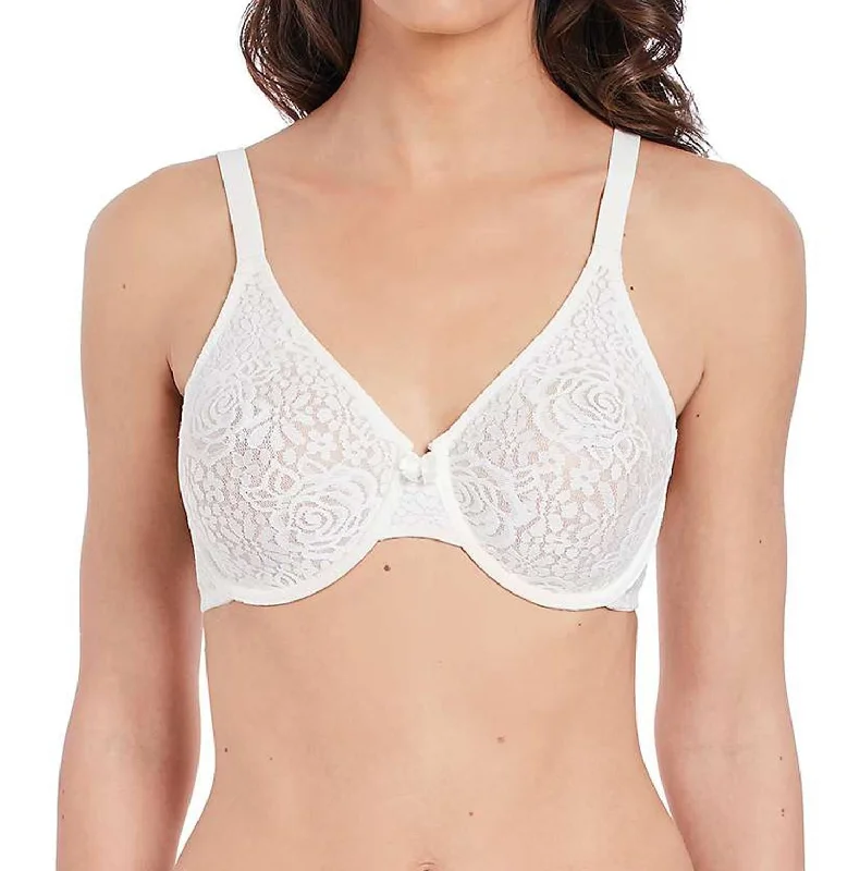 plus-size underwire bra with padded cupsWACOAL HALO LACE UNDERWIRE BRA WA851205