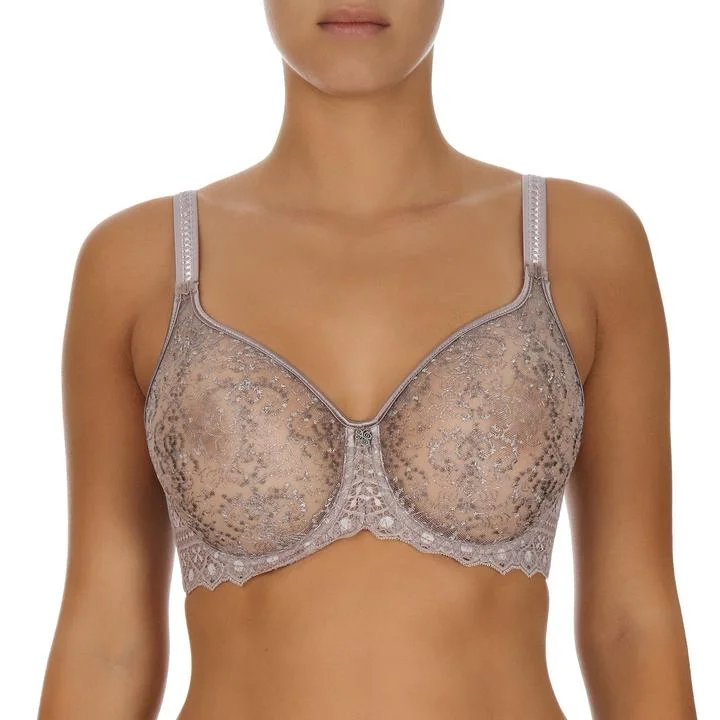 plus-size underwire bra with padded cupsCassiopee Rose Sauvage Seamless Underwired Bra