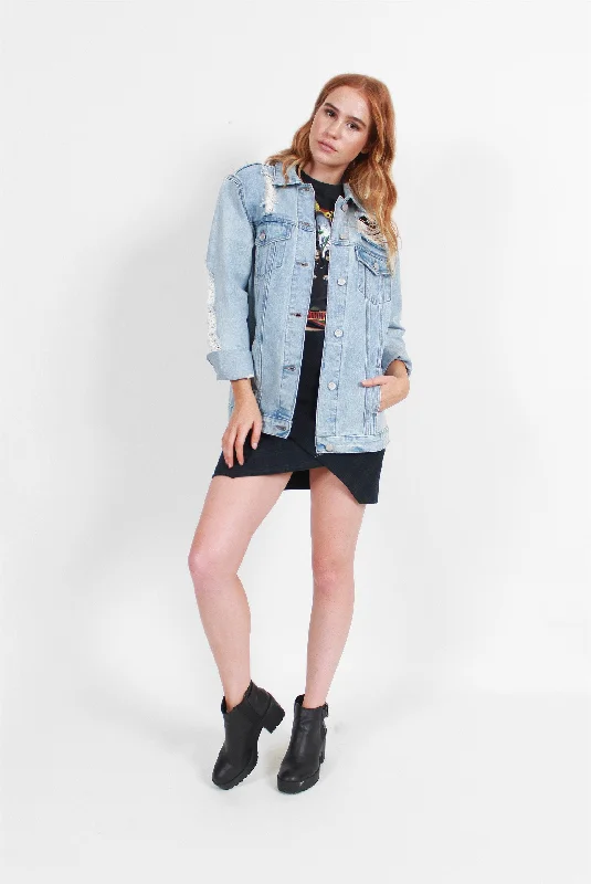 Women's Denim CoatsTotal Destruction Oversized Denim Jacket