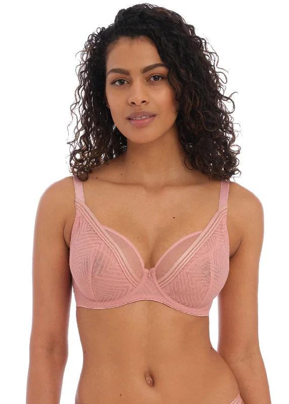 plus-size backless bra with clear strapsTailored High Apex Bra - Ash Rose