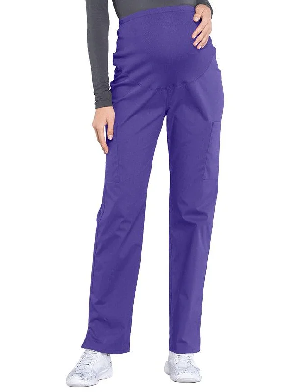 Women's Button-Up CoatsCherokee Workwear Professionals Maternity Knit Waist Straight Leg Pant