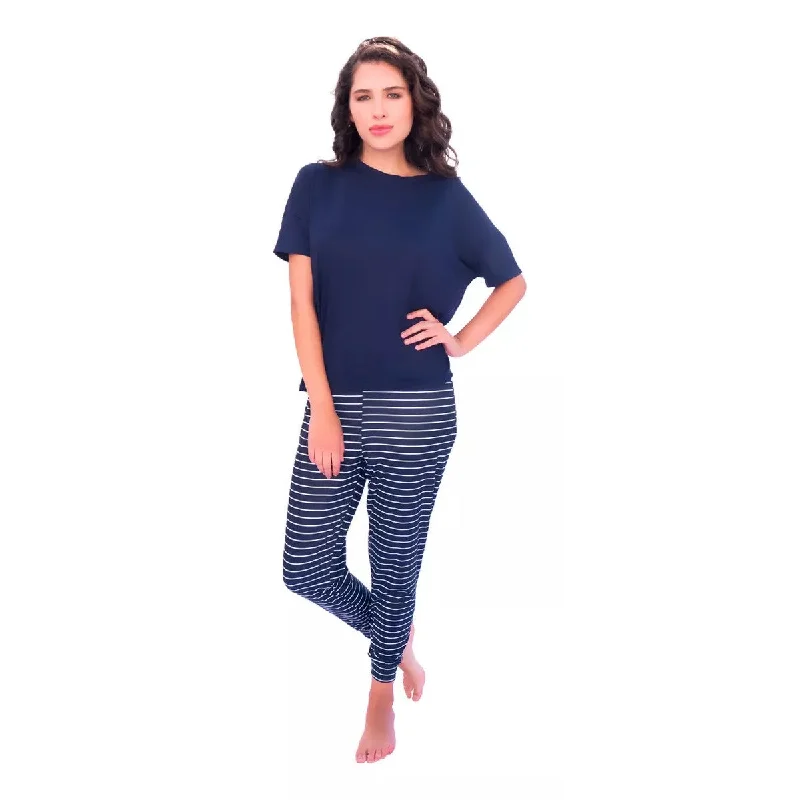 women's pajamas with elastic waistbandsPijama Para Verano Cómoda Ligera Elegante Hasta 3xg | M9032