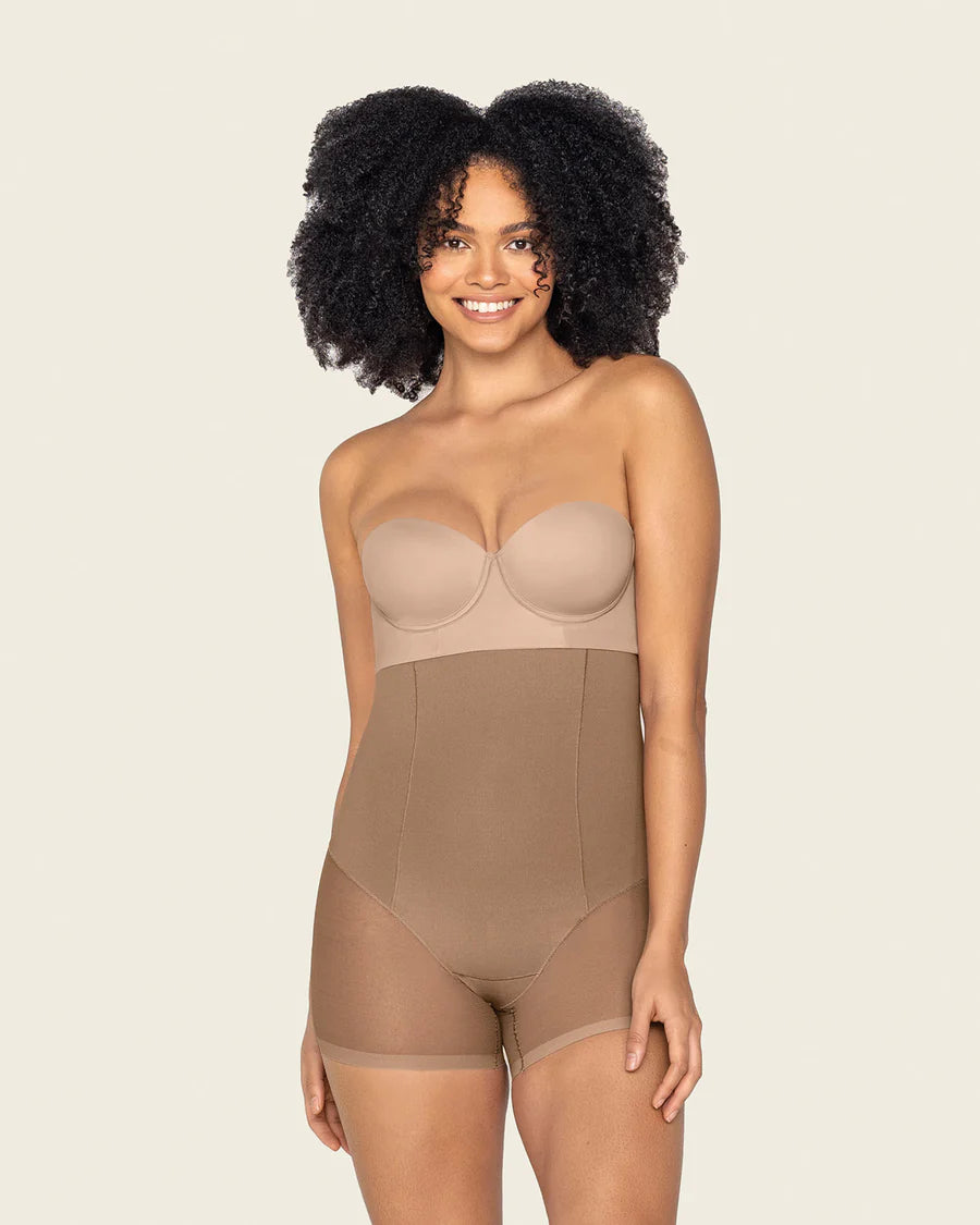 full-body suit with built-in bra for supportInvisible Hi-Waist Control Short