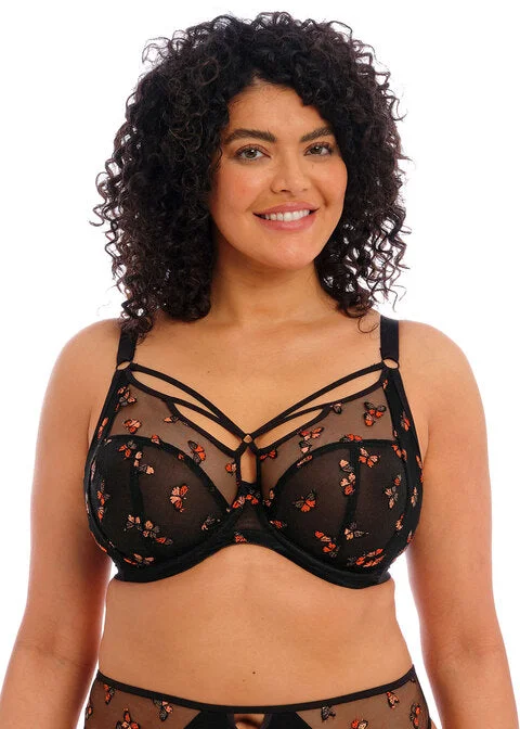 plus-size nursing bra with crossover strapsSachi Black Butterfly UW Plunge Bra