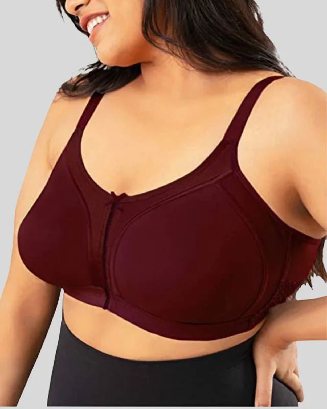 wireless nursing braBEWILD's Women’s Full Support M-Frame Heavy Bust Everyday Cotton Bra-Non-Padded-Full Coverage