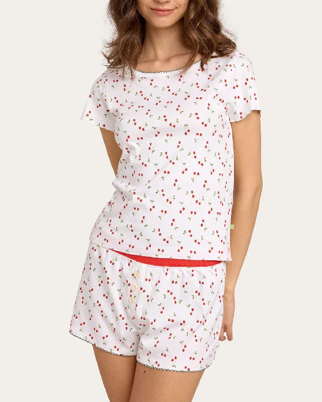 women's pajamas with pockets on legsBaby Jean Tee In Cherry Pie