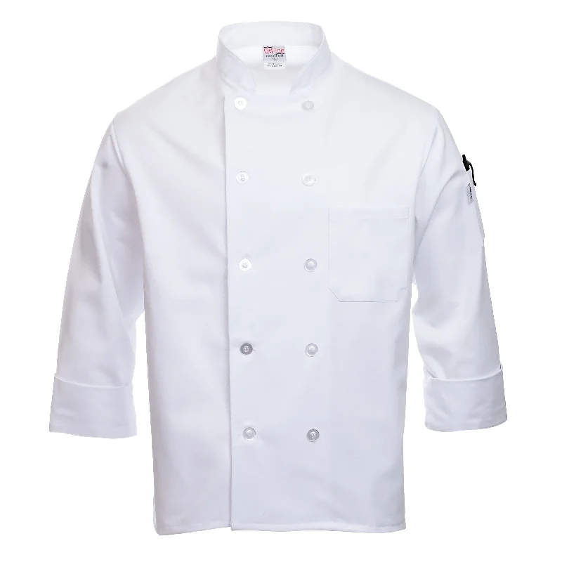 Women's Coats with Fur Trimmed CollarWhite Chef Coat 7000