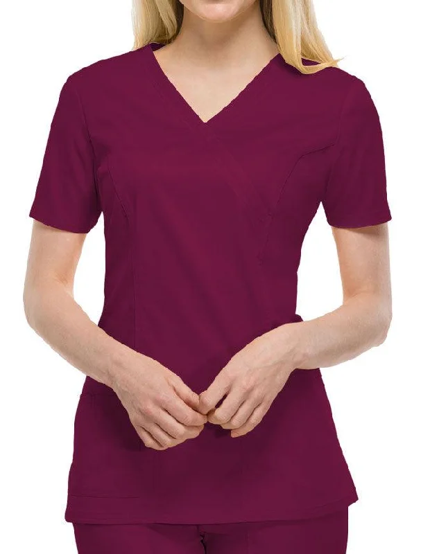 Women's Windbreaker CoatsCherokee Workwear Women's Mock Wrap Scrub Top