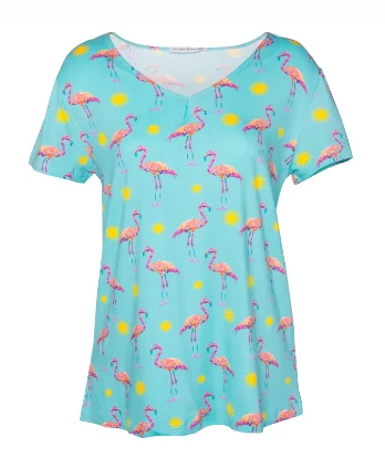 women's pajamas for those who love to stay in and relaxAmanda Blu Miami Flamingo Pajama Top