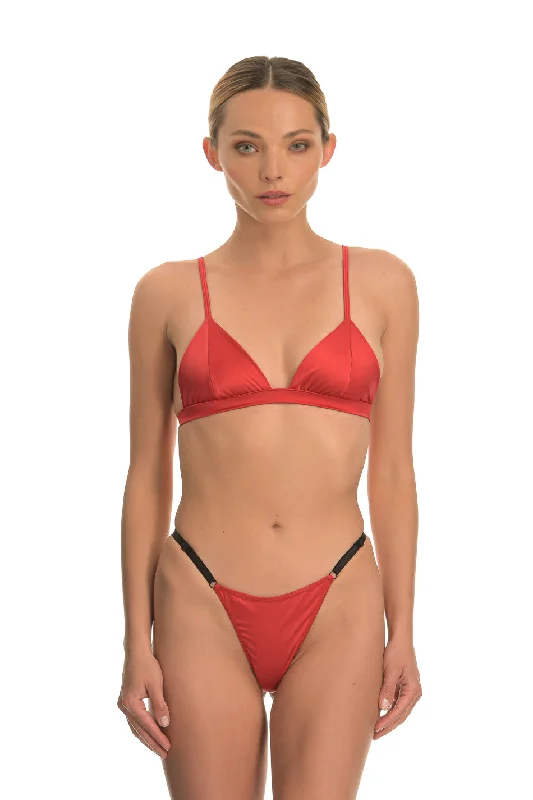 plus-size longline bra for tummy controlEMMA - RED SATIN LINGERIE SET