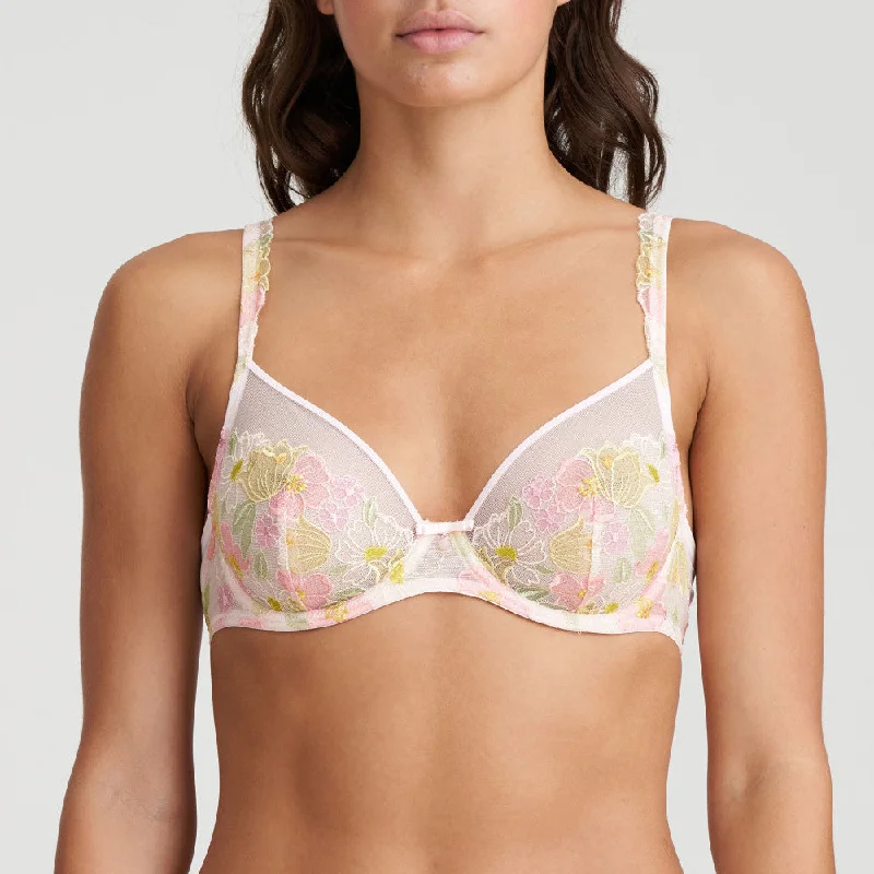 plus-size underwire bra with wide underbandEttie Full Cup Wire Bra - Summer Pastels