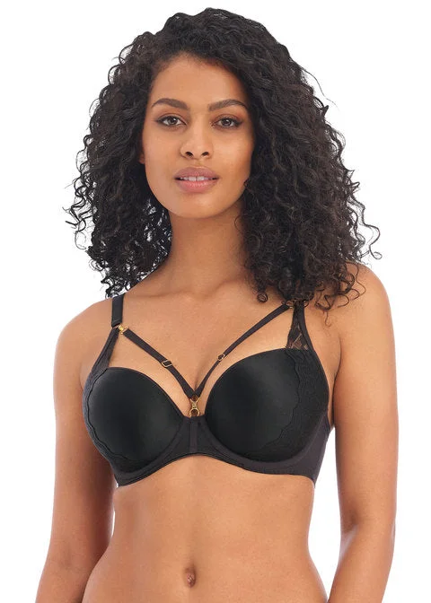 plus-size backless bra with clear strapsTemptress Moulded Plunge Bra