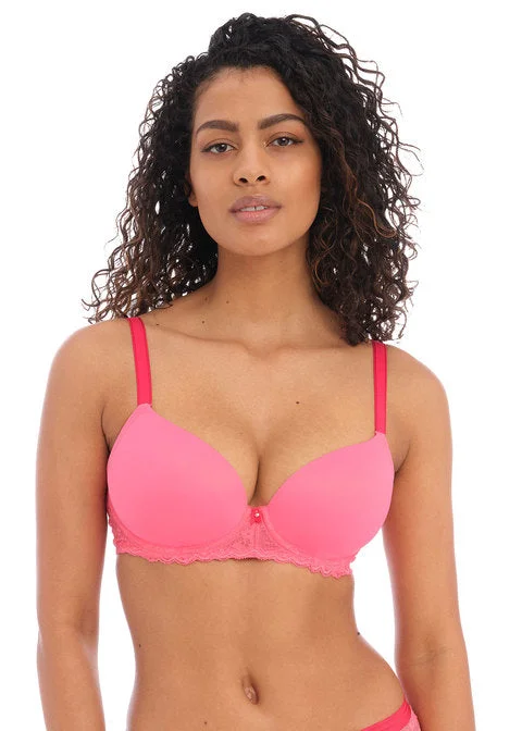 wireless bra with stretch fabricOffbeat Pink Uw Moulded T-shirt Bra