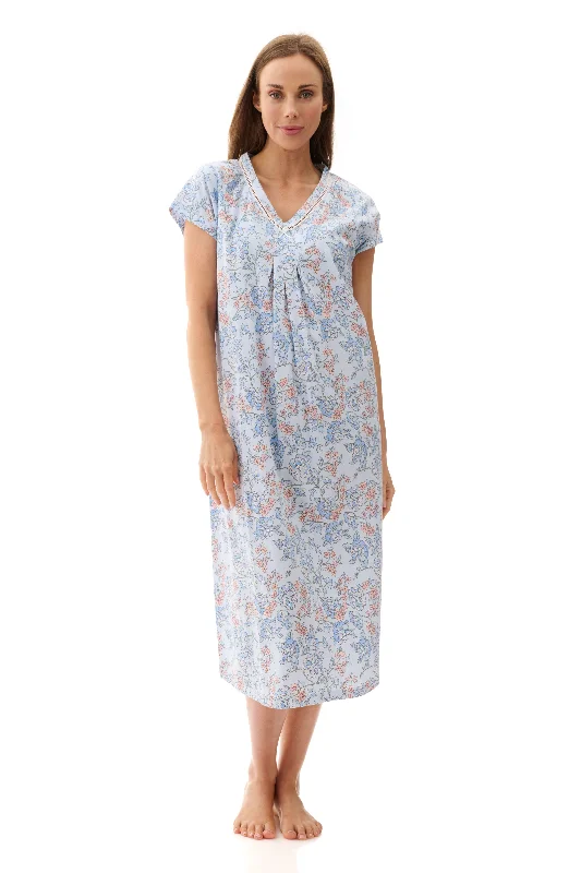 women's pajamas for bed and breakfast staysGIVONI QUINNA CAP SLEEVE MID NIGHTIE - 4LP26Q