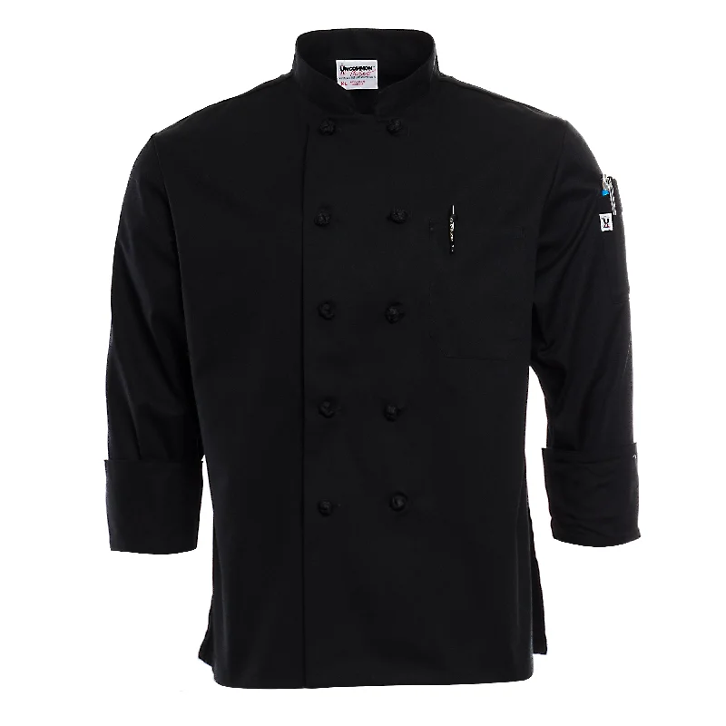 Women's Coats with Fur Trimmed ButtonsWomen's Black Knot-Button Chef Coat 5700W