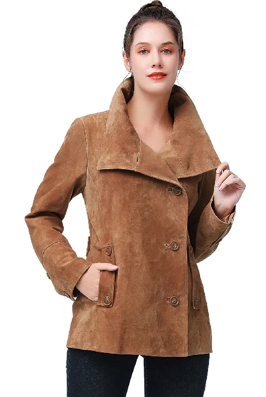 Women's Coats with Fur Trimmed ZipperBGSD Women Jane Suede Leather Jacket