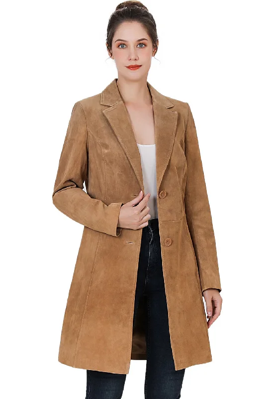 Women's Coats with Fur Trimmed CollarBGSD Women Mary Suede Leather Walker Coat