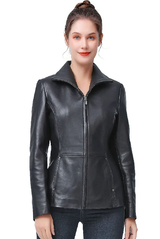 Women's Coats with SleevesBGSD Women Lyla Lambskin Leather Jacket