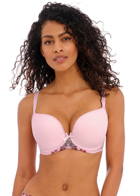 plus-size underwire bra with wide underbandShow Off Macaron Uw Moulded Plunge T-shirt Bra