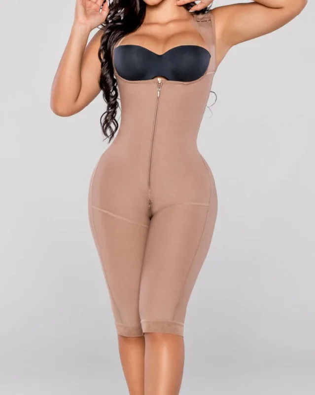 seamless body shaper for daily wearFajas Shapewear Bodys mit offener Brust und Bauchweg verstellbar Body Shaper mit Reißverschluss