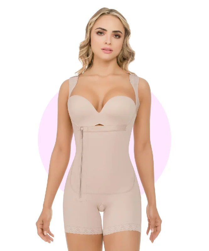 plus-size waist trainer with power mesh for firmnessREF. 436: Body Ultra Silueta w/ Thick Strap