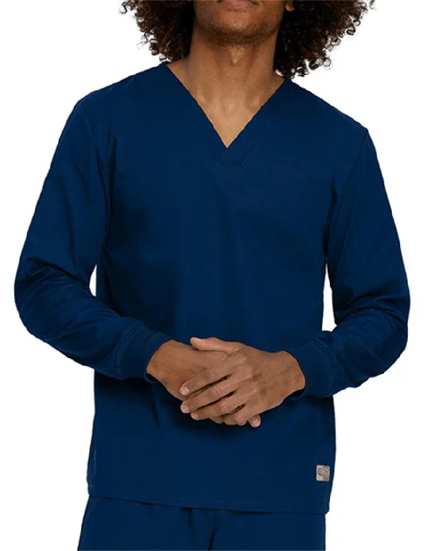 Women's Coats with Fur Trimmed HoodLandau Unisex No Pocket V-Neck Long Sleeve Scrub Top