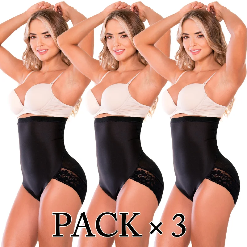 body shaper with hook-and-eye closurePACK 3. Lencería Modeladora. Uso Diario. Panty Strapless Elaborada En Powernet