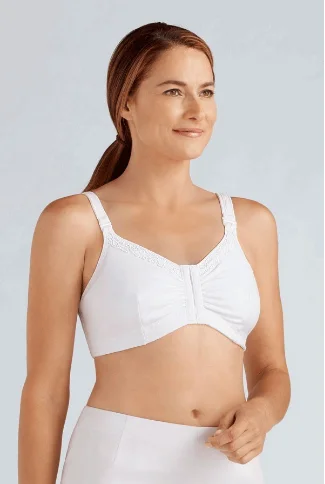 seamless sports bra for swimmingAmoena Hannah Wire-Free Front Closure Bra - White 2160