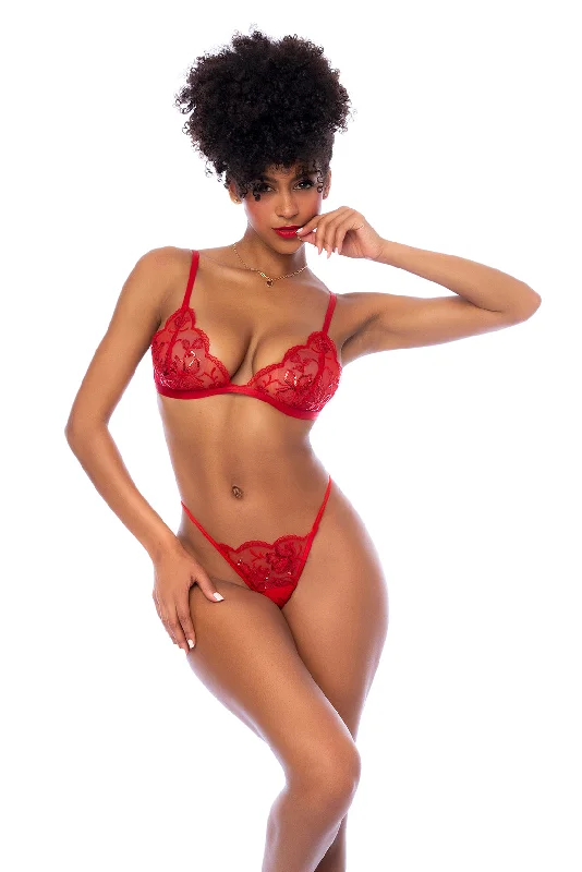 plus-size underwire bra with wide strapsLady in Red 3 Piece Set