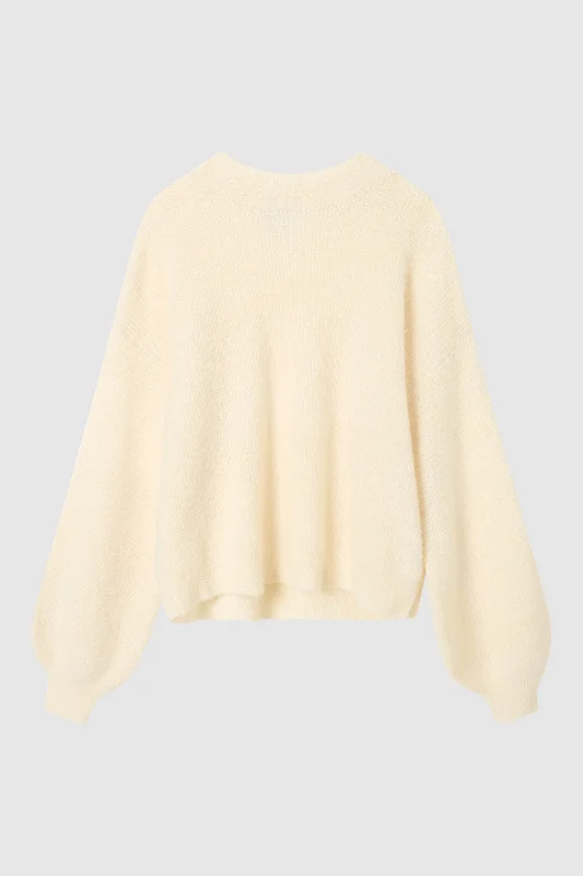 Women's Low Collar SweatersThe Wool-Alpaca Balloon Sleeve Knit