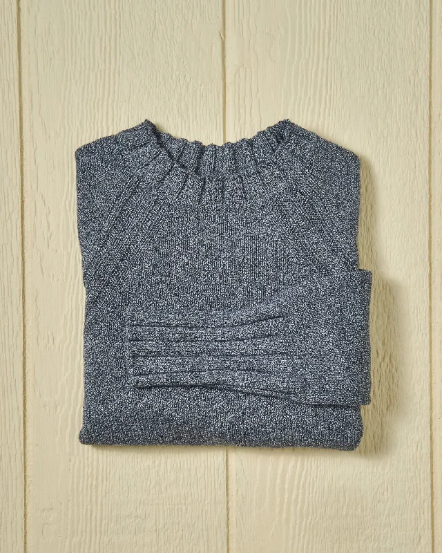 Women's High Collar SweatersWomen's Quaker Crewneck Sweater in Denim Mix