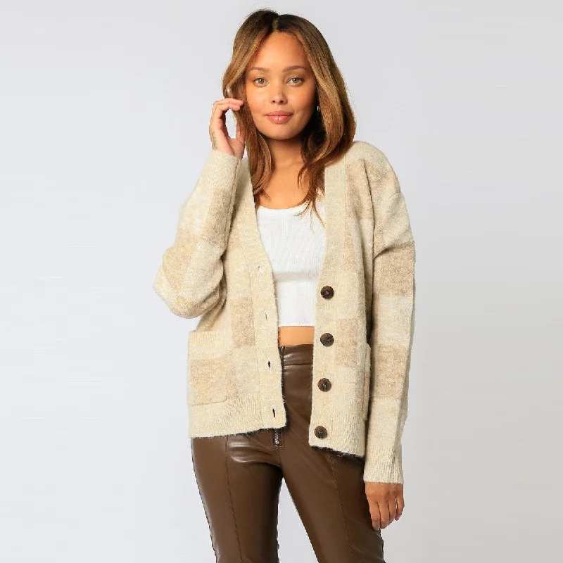 Women's Fitted SweatersSweater Cardigan (Oatmeal)