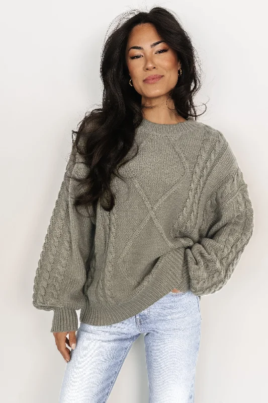 Women's Sweetheart Collar SweatersMona Knit Sweater | Olive