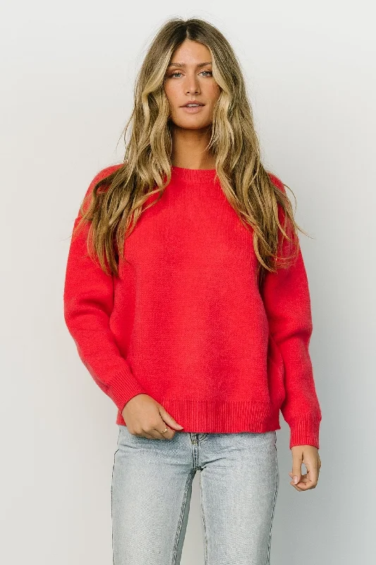 Women's Square Neck SweatersTyson Knit Sweater | Cherry Red