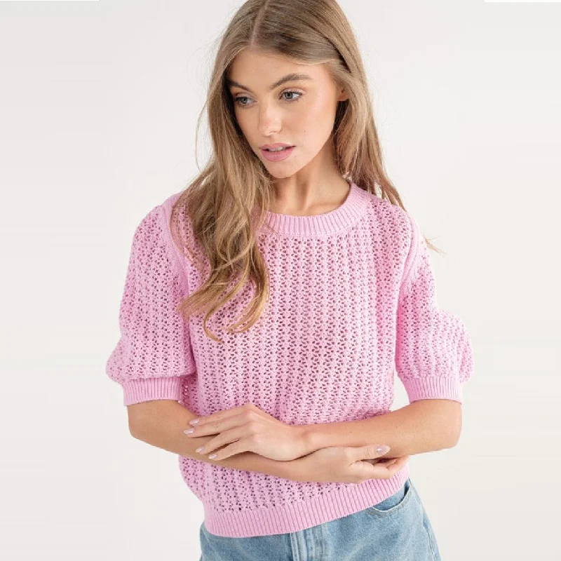 Women's Wide Collar SweatersMelissa Sweater (Pink)