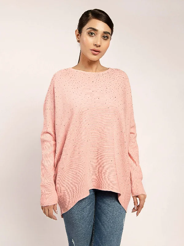 Women's Polyester SweatersRhinestone Sweater