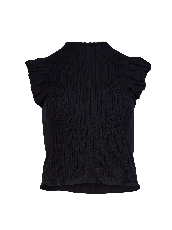 Women's Boat Collar SweatersYARAN blouse - Black