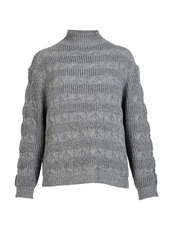 Women's V-Shaped Hem SweatersYASMIN knit sweater - Grey