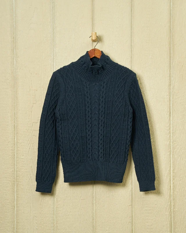 Women's Slovak Wool SweatersStowe Turtleneck Sweater in Navy